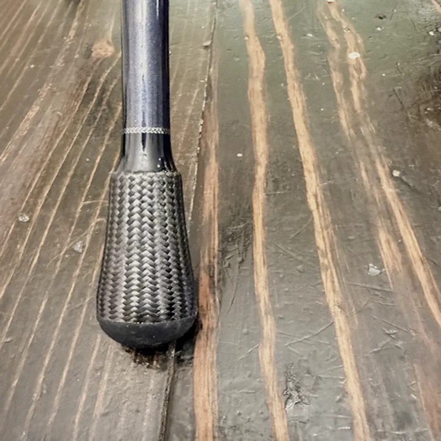 A real Donkey Styx rod grip on the workbench, the kind of shot From the Bench builds on